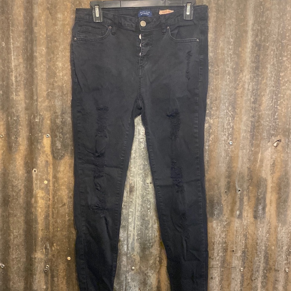 Black jeans with holes